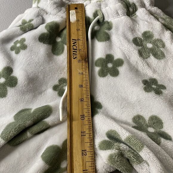FREE HAVEN Pajama Pants Fleece Floral Print Lounge Womens M ( XS S ) White Green - Picture 6 of 7